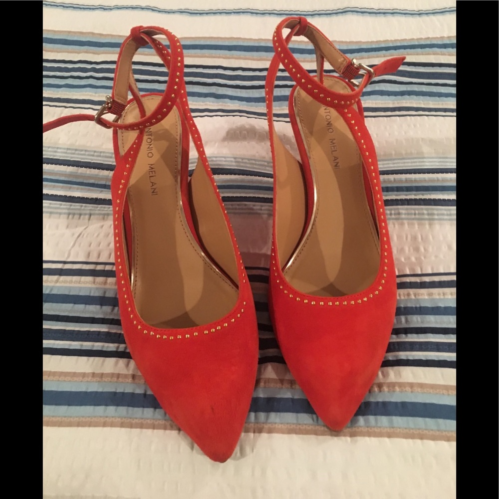 Orange suede shoes